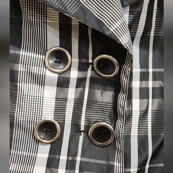 Vintage Dollhouse Outerwear black white large plaid jacket coat women's … - Picture 5 of 10